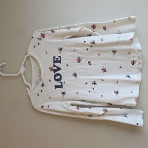 Kids Floral Love Long Sleeve Tee - Cream